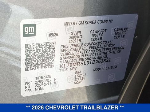 New 2026 Chevrolet TrailBlazer LT w/ LT Cold Weather Package AWD/4WD image 24