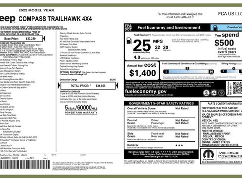 Used 2022 Jeep Compass Trailhawk image 43