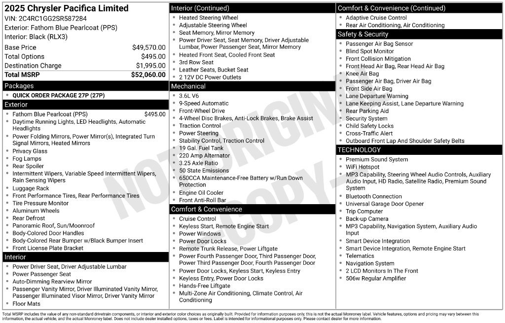 Used 2025 Chrysler Pacifica Limited FWD image 5