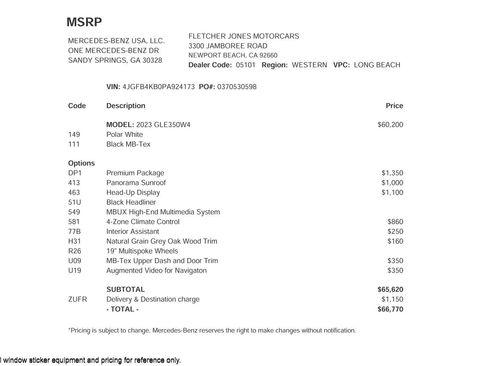 Used 2023 Mercedes-Benz GLE 350 GLE 350 4MATIC SUV image 2