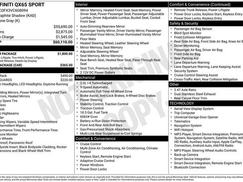 New 2027 INFINITI QX65 Sport w/ Premium Package AWD/4WD image 9