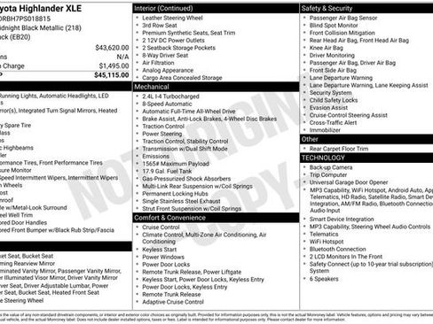 Used 2023 Toyota Highlander XLE AWD/4WD image 37