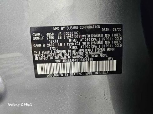 New 2025 Subaru Outback Premium image 6