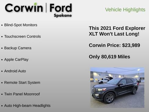 Used 2021 Ford Explorer XLT w/ Equipment Group 202A image 18
