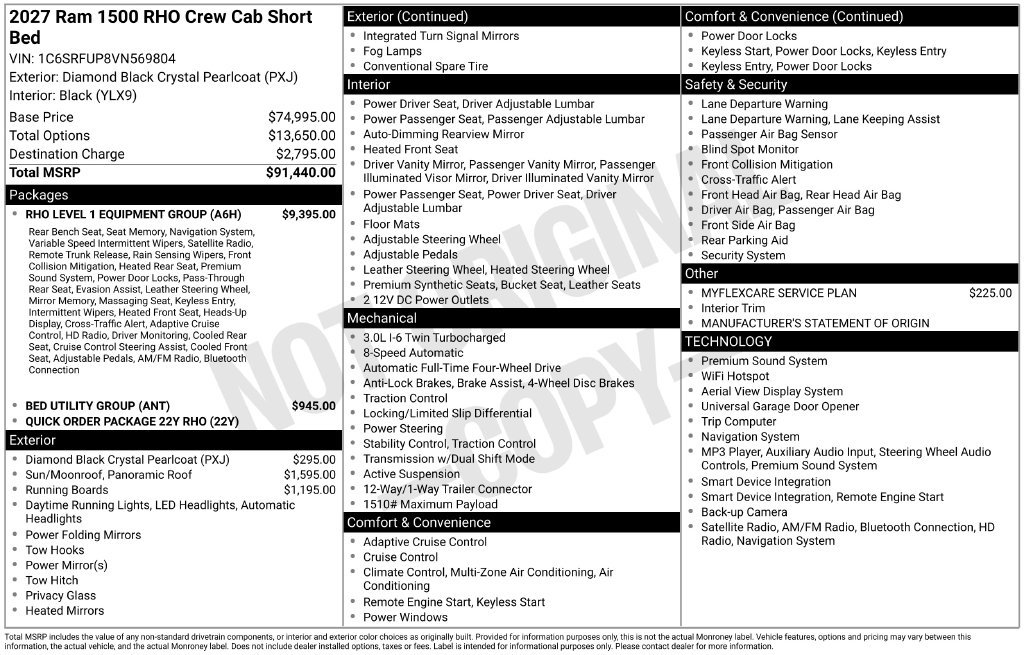 New 2027 RAM 1500 RHO w/ RHO Level 1 Equipment Group AWD/4WD image 66