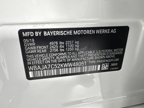 Used 2019 BMW 530i xDrive w/ Convenience Package AWD/4WD image 10