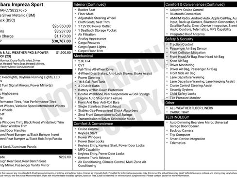 Certified 2025 Subaru Impreza 2.0i Sport AWD/4WD image 3