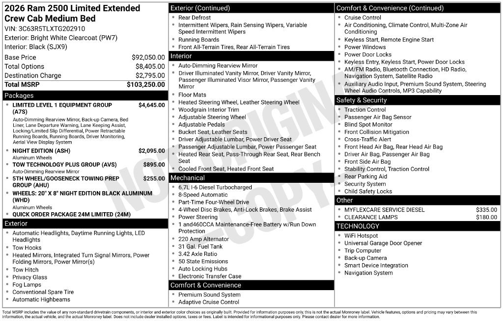 New 2026 RAM 2500 Limited AWD/4WD image 5