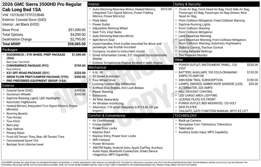 New 2026 GMC Sierra 3500 Pro AWD/4WD image 25