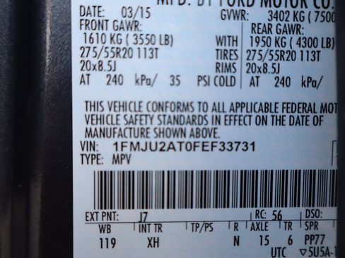 Used 2015 Ford Expedition Limited w/ Equipment Group 301A AWD/4WD image 48