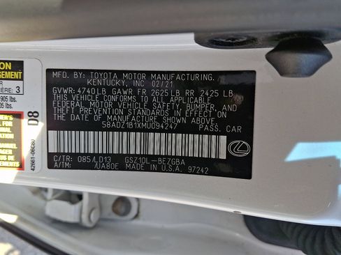 Certified 2021 Lexus ES 350 w/ Premium Package FWD image 28