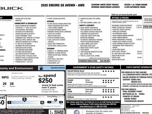 Certified 2025 Buick Encore GX Avenir w/ Avenir Technology Package AWD/4WD image 28