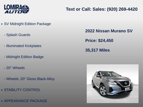 Used 2022 Nissan Murano SV AWD/4WD image 8