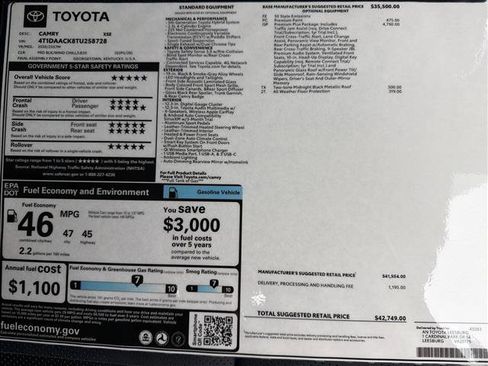 New 2026 Toyota Camry XSE w/ Premium Plus Package FWD image 24