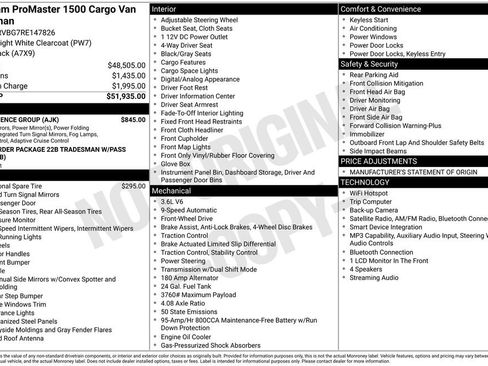 Used 2024 RAM ProMaster 1500 w/ Convenience Group FWD image 9