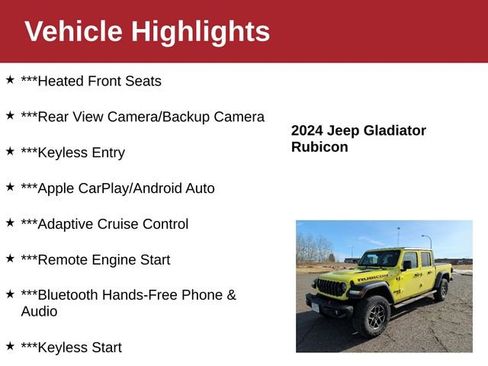 Used 2024 Jeep Gladiator Rubicon w/ Technology Group image 3