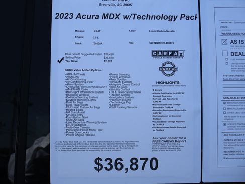 Used 2023 Acura MDX w/ Technology Package FWD image 45