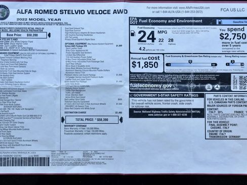 Used 2022 Alfa Romeo Stelvio Veloce AWD/4WD image 32