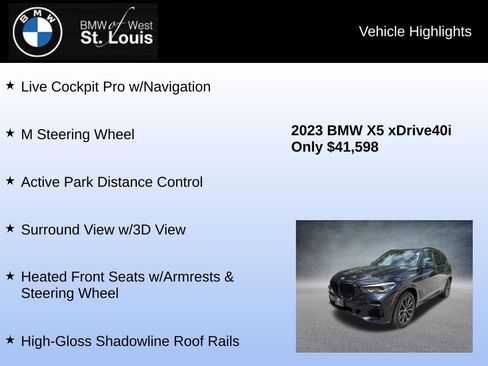 Used 2023 BMW X5 xDrive40i w/ M Sport Package AWD/4WD image 32