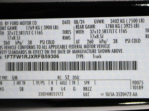 Used 2024 Ford F150 Raptor w/ Equipment Group 803A Raptor R image 74