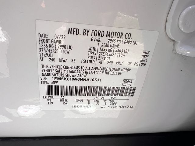 Used 2022 Ford Explorer Platinum w/ Technology Package AWD/4WD image 36