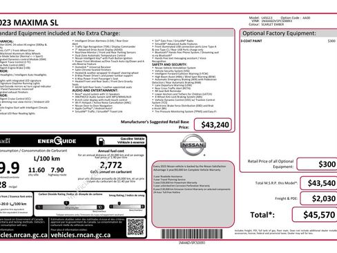 Used 2023 Nissan Maxima SL FWD image 17