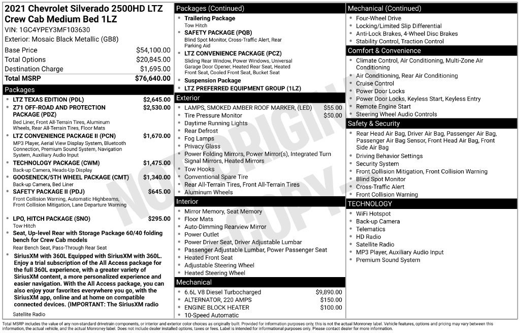 Used 2021 Chevrolet Silverado 2500 LTZ w/ LTZ Texas Edition AWD/4WD image 11