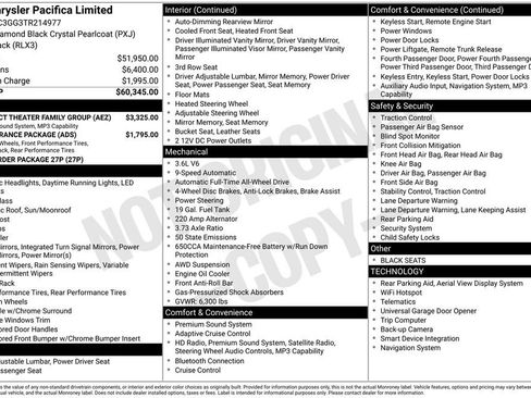 New 2026 Chrysler Pacifica Limited w/ Uconnect Theater Family Group image 4