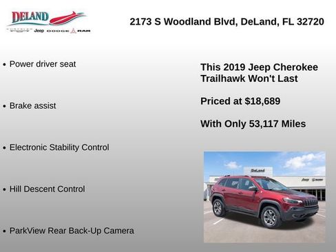 Used 2019 Jeep Cherokee Trailhawk AWD/4WD image 6