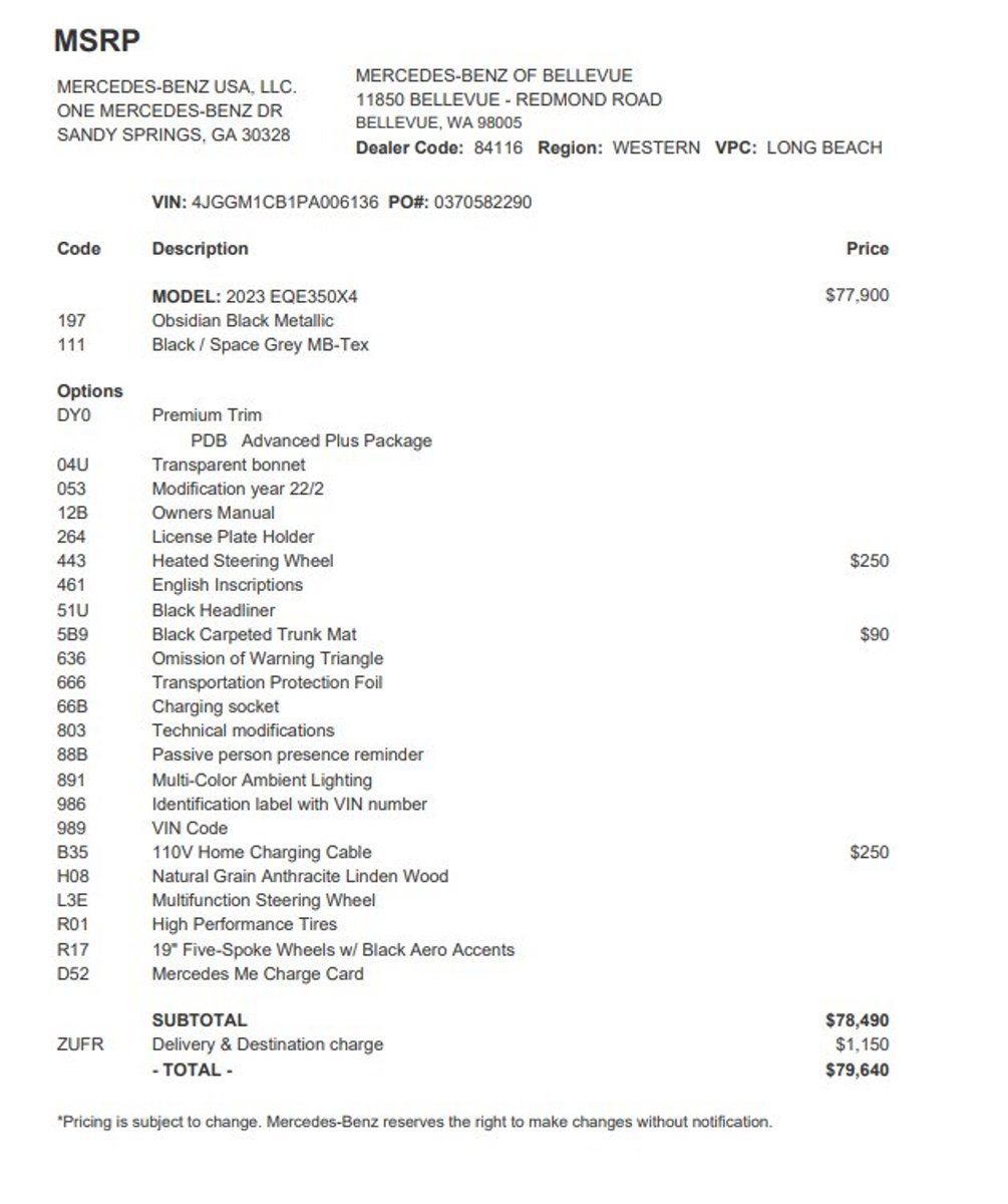 Certified 2023 Mercedes-Benz EQE 350+ 4MATIC SUV image 3