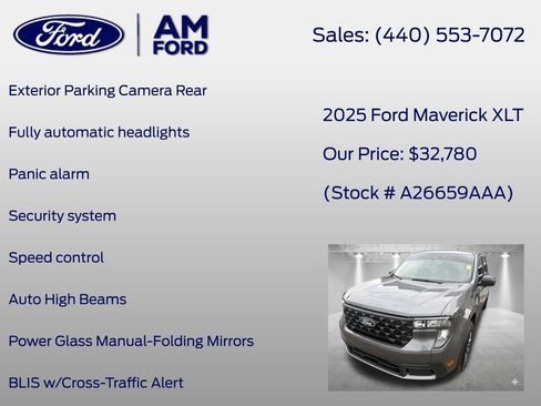Used 2025 Ford Maverick XLT w/ 4K Tow Package AWD/4WD image 32
