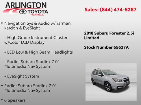Used 2018 Subaru Forester 2.5i Limited AWD/4WD image 2