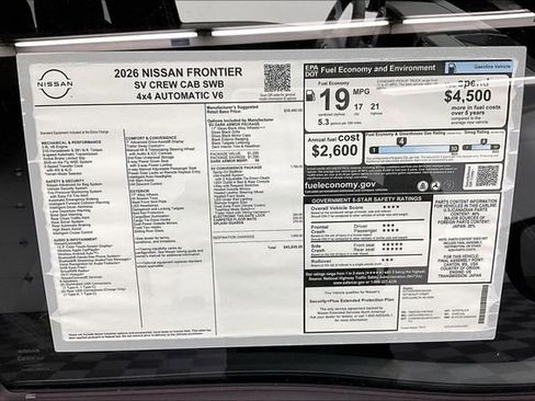 New 2026 Nissan Frontier SV w/ SV Convenience Package AWD/4WD image 39
