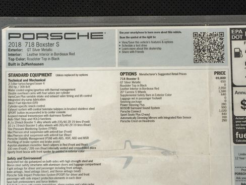 Used 2018 Porsche 718 Boxster S RWD image 22