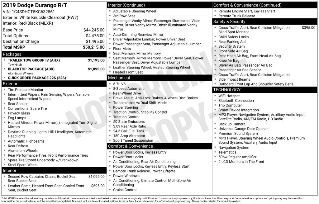 Used 2019 Dodge Durango R/T w/ Trailer Tow Group IV RWD image 22