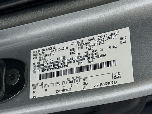 Used 2022 Ford F150 XLT w/ Equipment Group 302A High AWD/4WD image 12
