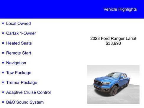 Used 2023 Ford Ranger Lariat w/ Tremor Off-Road Package image 2