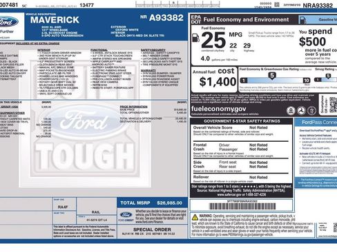 Used 2022 Ford Maverick XL w/ Equipment Group 100A Standard image 17