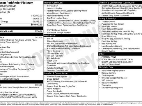 Certified 2025 Nissan Pathfinder Platinum w/ Cargo Package AWD/4WD image 44