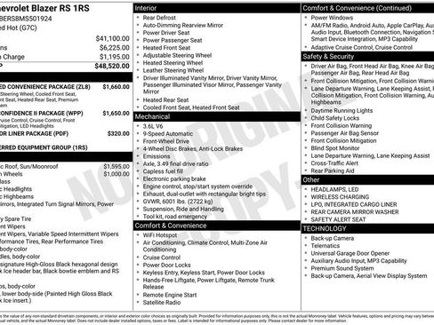 Used 2021 Chevrolet Blazer RS w/ Enhanced Convenience Package FWD image 9