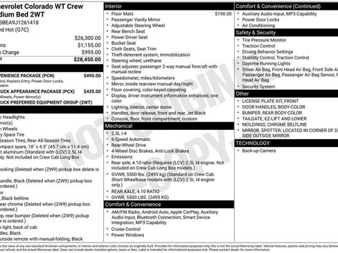 Used 2018 Chevrolet Colorado W/T w/ WT Convenience Package RWD image 12