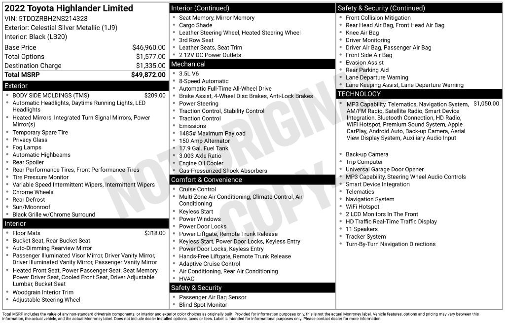 Used 2022 Toyota Highlander Limited AWD/4WD image 34