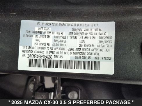 Used 2025 MAZDA CX-30 AWD 2.5 S w/ Preferred Package image 35