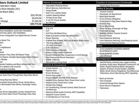 Certified 2024 Subaru Outback Limited AWD/4WD image 6
