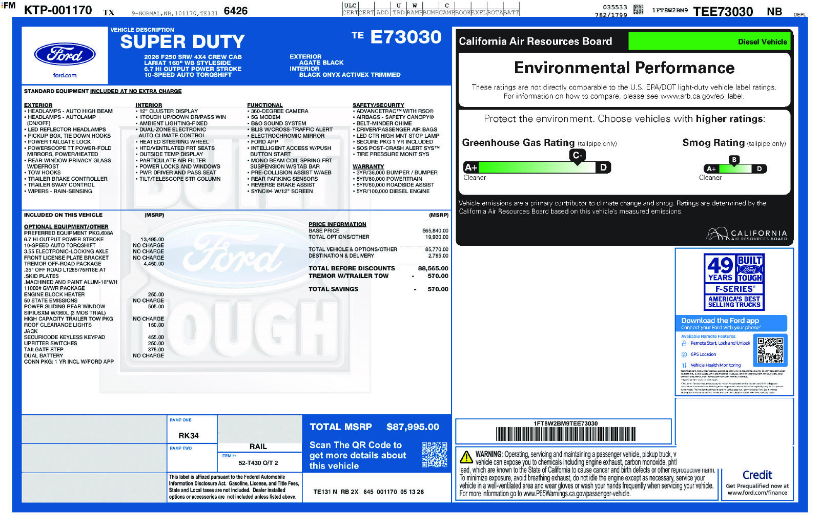 Used 2026 Ford F250 Lariat w/ Tremor Off-Road Package AWD/4WD image 19