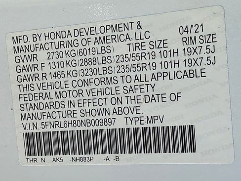 Certified 2022 Honda Odyssey Touring image 45