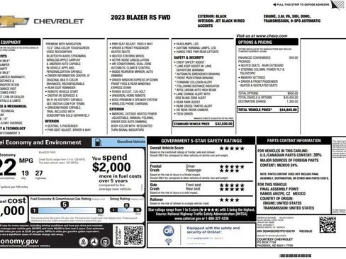 Used 2023 Chevrolet Blazer RS w/ Enhanced Convenience Package FWD image 3