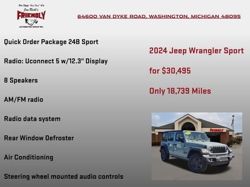 Used 2024 Jeep Wrangler Unlimited Sport AWD/4WD image 5