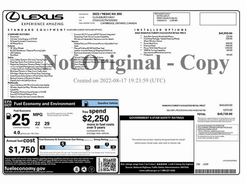 Used 2022 Lexus NX 350 AWD w/ Cold Area Package image 2