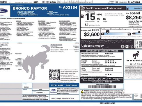 Used 2024 Ford Bronco Raptor w/ Interior Carbon Fiber Pack 6 image 11